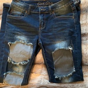 BAMBOO distressed blue jeans